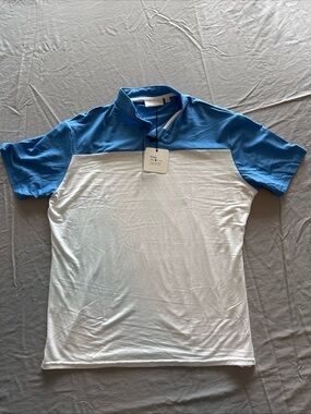Fringe Studio Blue and White Short-Sleeve Polo